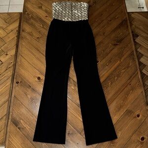 Mango Sequined Strapless Jumpsuit